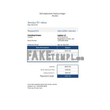 Self employment fake pay stub Word and PDF template