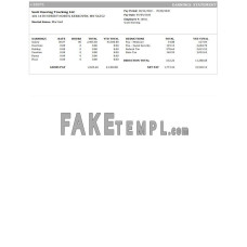 Trucking Company fake earnings statement Word and PDF template