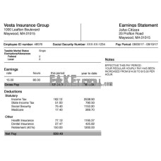 USA ALABAMA Vesta Insurance Group fake earning statement Word and PDF template