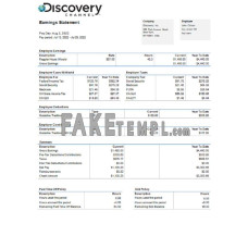 USA Discovery, Inc. fake entertainment company Word and PDF template