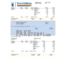 USA Dutch Bros Coffee Corporate fake coffeehouse company Word and PDF template