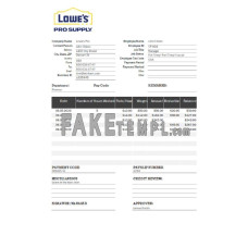 USA Lowe's Pro Supply fake wholesale company Word and PDF template