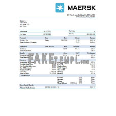 USA Maesk shipping company fake Word and PDF template