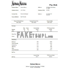 USA Neiman Marcus depaartment store company fake Word and PDF template