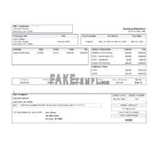 USA New York fake earnings statement Word and PDF template