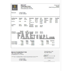 USA Ohio construction company fake earnings statement Word and PDF template