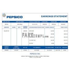 USA Pepsico Inc. drink fake producing company Word and PDF template