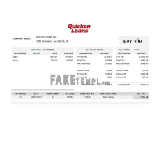 USA Quicken Loans Inc. mortgage loan company fake Word and PDF template