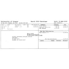 USA UNIVERSITY of Oregon fake payslip Word and PDF template