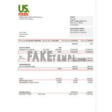 USA US Foods food fake distribution company Word and PDF template