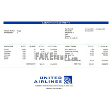 USA United Airlines Holdings fake airlines company Word and PDF template