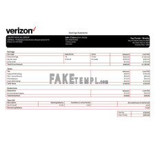 USA Verizon fake telecommunication company Word and PDF template