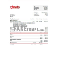 USA Xfinity fake broadasting company Word and PDF template