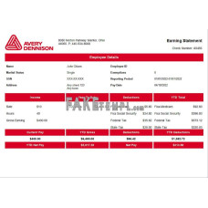 USA packaging company fake employee sheet  Word and PDF template, version 2