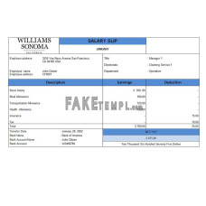 USA retail company fake employee sheet  Word and PDF template, version 2