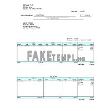 United Kingdom fake pay stub Word and PDF template