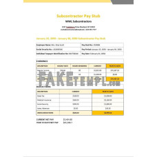 WWL Subcontractors fake pay stub Word and PDF template