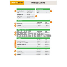 Financial avenue fake pay stub Word and PDF template