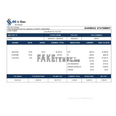 Gas corporation fake payroll Word and PDF template