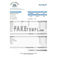 Hotel company fake payroll Excel and PDF template