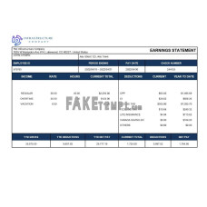 infrastructure company fake payslip Word and PDF template