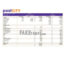 Post City company fake earning statement Word and PDF template