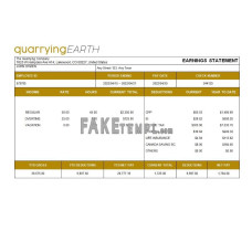 Quarrying company fake pay stub Word and PDF template