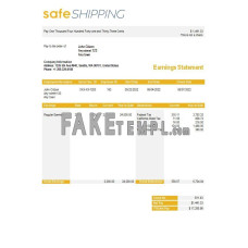 Safe shipping company fake payroll Word and PDF template