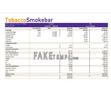 Tobacco company fake earning statement Word and PDF template