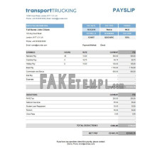 Transport company fake payroll Excel and PDF template