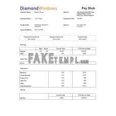 Windows and door construction company fake payroll Word and PDF template