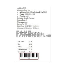 AGILIRON POS  fake payment check photoshop template PSD