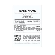 BANK fake payment receipt photoshop template PSD, version 2