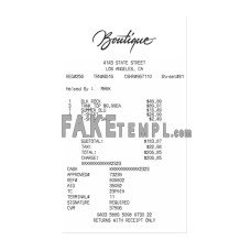 BOUTIQUE fake payment receipt photoshop template PSD