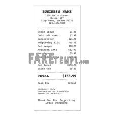 BUSINESS COMPANY fake payment receipt photoshop template PSD