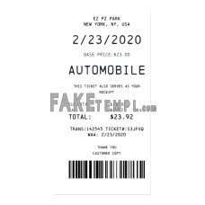 CAR PARKING fake payment receipt photoshop template PSD