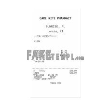 CARE RITE PHARMACY  fake payment check photoshop template PSD