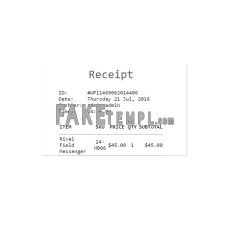 Cash fake payment receipt photoshop template PSD