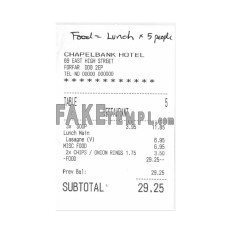 CHAPELBANK HOTEL  fake payment check photoshop template PSD