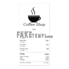 COFFEE SHOP  fake payment check photoshop template PSD