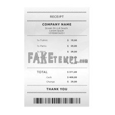 COMPANY fake payment receipt photoshop template PSD