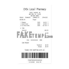 CVSx LOCAL PHARMACY fake payment receipt photoshop template PSD