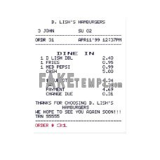 D. LISH'S HAMBURGERS  fake payment check photoshop template PSD