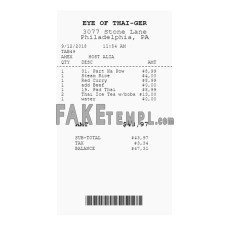 EYE OF THAI-GER fake payment receipt photoshop template PSD, version 2