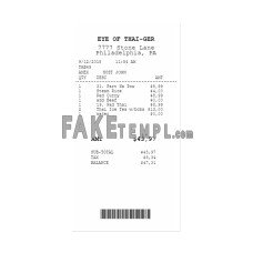 EYE OF THAI-GER fake payment receipt photoshop template PSD