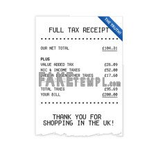 FULL TAX fake payment receipt photoshop template PSD