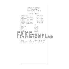 GROCERY DEPOT  fake payment check photoshop template PSD