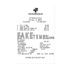 HERBAL MEDICAL fake payment receipt photoshop template PSD