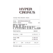 HYPER CRONUS fake payment receipt photoshop template PSD