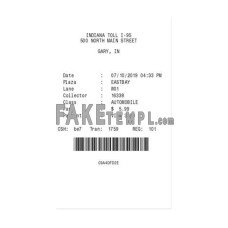 INDIANA TOLL  fake payment check photoshop template PSD